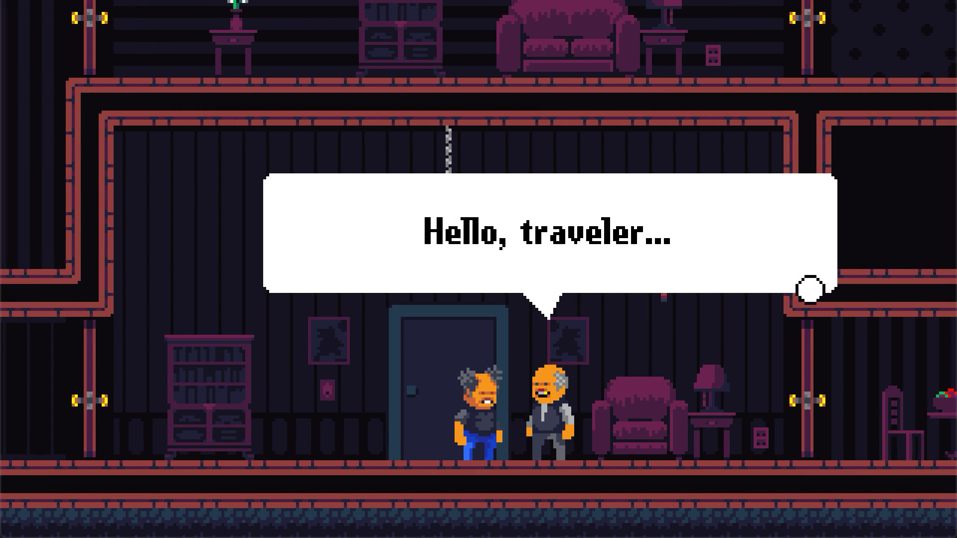 A screenshot of Midnight Manor displaying a conversation with a character.