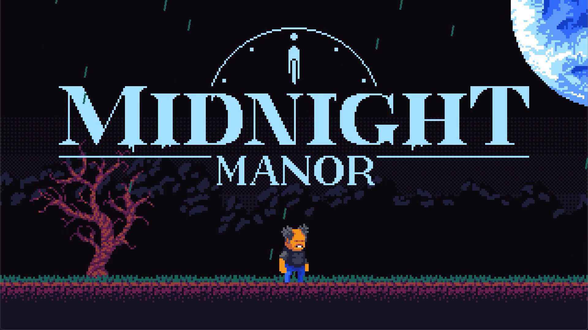 A screenshot of Midnight Manor displaying the title screen.